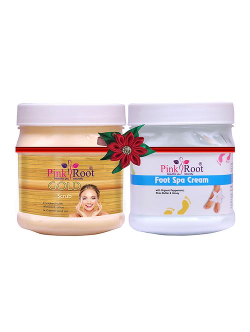 pink root gold scrub 500gm with foot scrub 500gm - 17446654 - Very Small Image - 1