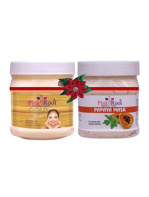 pink root gold scrub 500gm with papaya gel 500gm - 17446670 - Very Small Image - 1