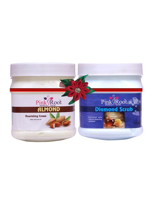 pink root almond cream 500gm with de-tan scrub 500gm - 17446690 - Very Small Image - 1