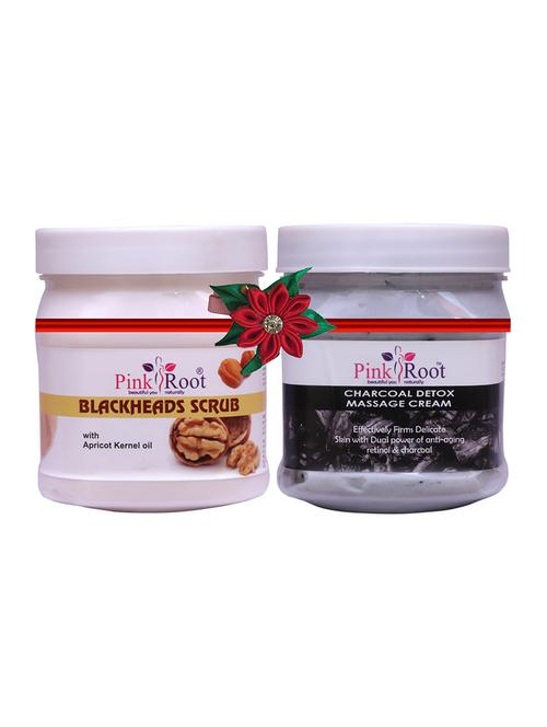 pink root blackheads scrub 500gm with body massage cream 500gm - 17446751 - Very Small Image - 1