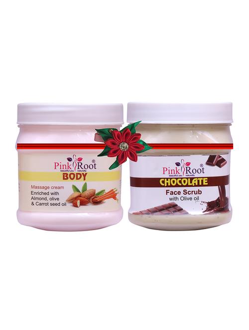 pink root body massage cream 500gm with charcoal scrub 500gm - 17446799 - Very Small Image - 1