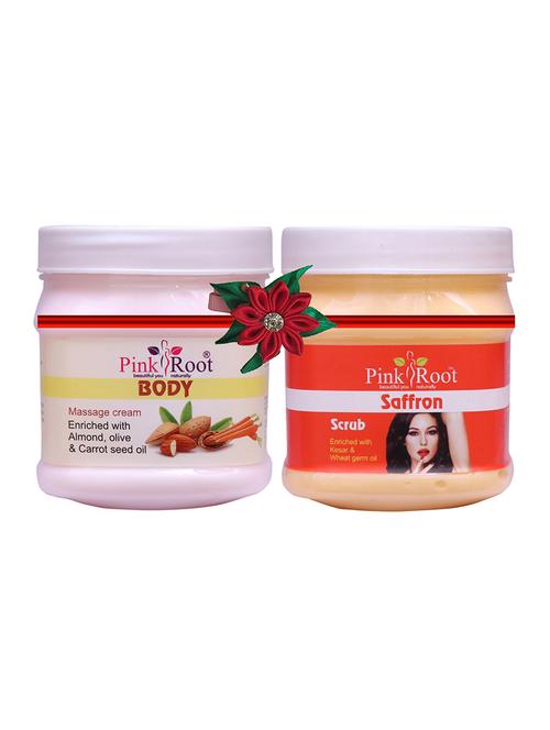 pink root body massage cream 500gm with pearl scrub 500gm - 17446810 - Very Small Image - 1