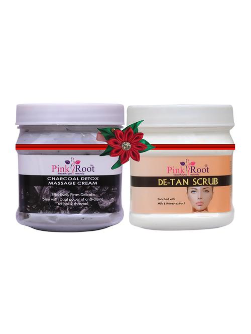pink root charcoal cream 500gm with coffee gel scrub 500gm - 17446816 - Very Small Image - 1