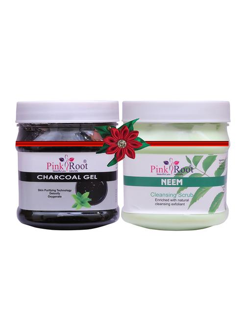 pack of 2 pink root charcoal gel 500gm with mint scrub 500gm - 17446837 - Very Small Image - 1