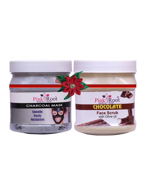pack of 2 pink root charcoal mask 500gm with charcoal scrub 500gm - 17446844 - Very Small Image - 1