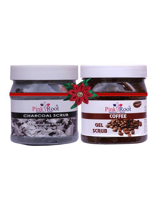 pack of 2 pink root charcoal scrub 500gm with cocoa butter cream 500gm - 17446861 - Very Small Image - 1