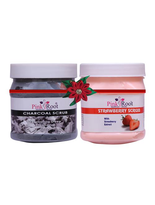 pack of 2 pink root charcoal scrub 500gm with snake oil hair mask 500gm - 17446895 - Very Small Image - 1