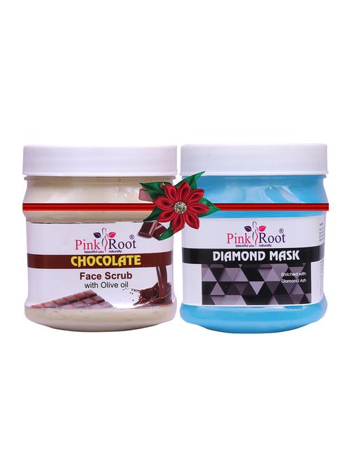 pack of 2 pink root chocolate scrub 500gm with diamond gel 500gm - 17446910 - Very Small Image - 1