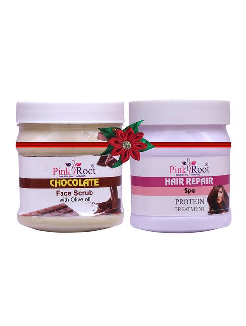 pack of 2 pink root chocolate scrub 500gm with green lemon scrub 500gm - 17446920 - Very Small Image - 1
