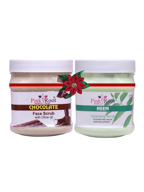 pack of 2 pink root chocolate scrub 500gm with neem cream 500gm - 17446925 - Very Small Image - 1