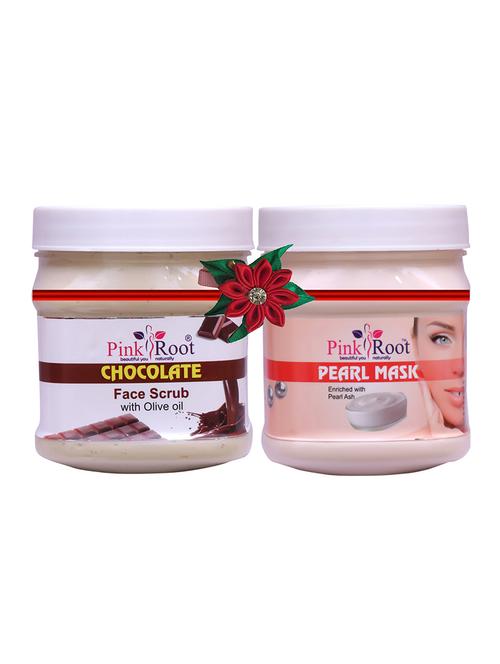 pack of 2 pink root chocolate scrub 500gm with pearl gel 500gm - 17446932 - Very Small Image - 1