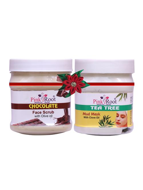 pack of 2 pink root chocolate scrub 500gm with strawberry scrub 500gm - 17446938 - Very Small Image - 1