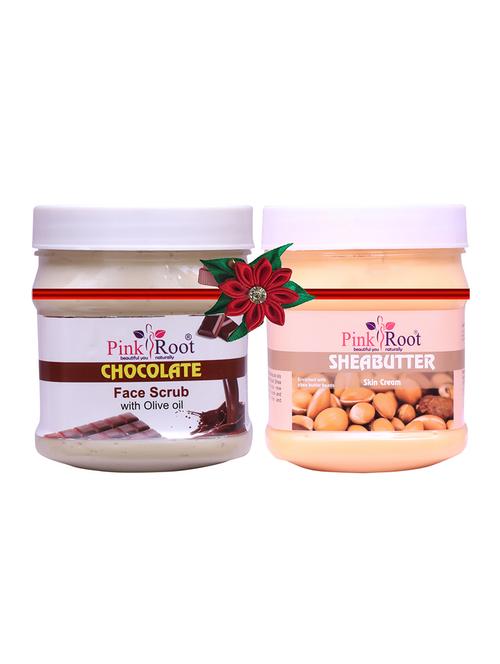 pack of 2 pink root chocolate scrub 500gm with saffron cream 500gm - 17446942 - Very Small Image - 1