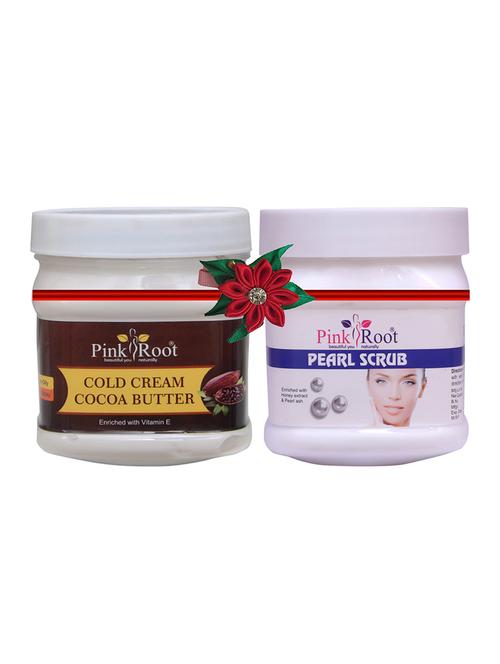 pack of 2 pink root cocoa butter cold cream 500gm with orange scrub 500gm - 17446952 - Very Small Image - 1