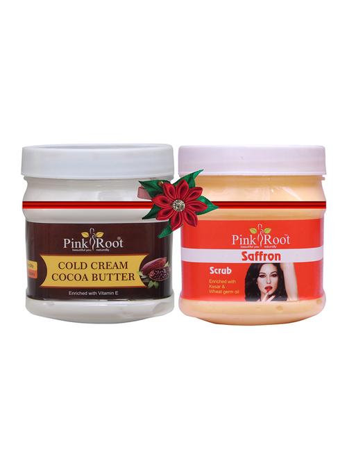 pack of 2 pink root cocoa butter cold cream 500gm with pearl scrub 500gm - 17446953 - Very Small Image - 1