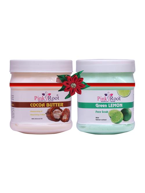 pack of 2 pink root cocoa butter cream 500gm with fruit scrub 500gm - 17446961 - Very Small Image - 1