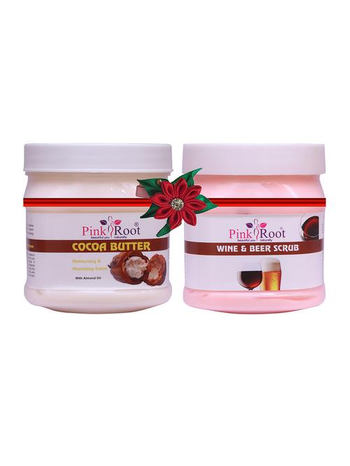 pack of 2 pink root cocoa butter cream 500gm with strawberry scrub 500gm - 17446968 - Very Small Image - 1