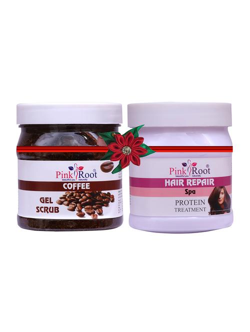 pack of 2 pink root coffee gel scrub 500gm with green lemon scrub 500gm - 17446985 - Very Small Image - 1
