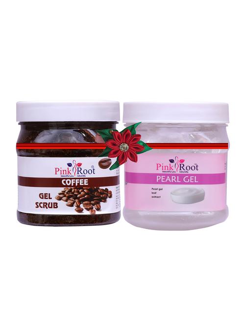 pack of 2 pink root coffee gel scrub 500gm with pearl cream 500gm - 17446996 - Very Small Image - 1