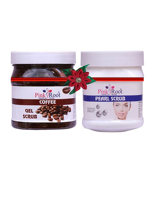 pack of 2 pink root coffee gel scrub 500gm with pearl mask 500gm - 17446998 - Very Small Image - 1