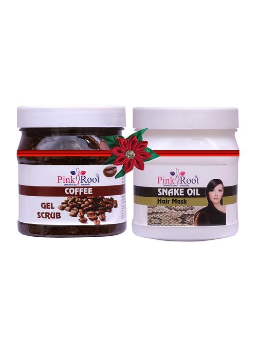 pack of 2 pink root coffee gel scrub 500gm with sandal turmeric mask 500gm - 17447001 - Very Small Image - 1
