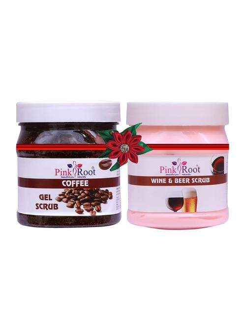 pack of 2 pink root coffee gel scrub 500gm with vitamin cream 500gm - 17447005 - Very Small Image - 1