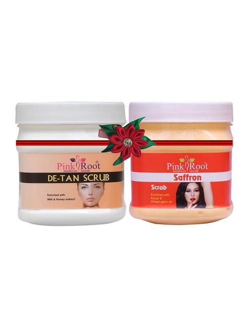pack of 2 pink root de-tan scrub 500gm with pearl scrub 500gm - 17447070 - Very Small Image - 1