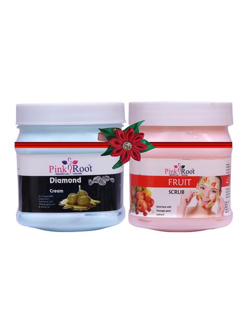 pink root diamond cream 500gm with foot scrub 500gm - 17447081 - Very Small Image - 1
