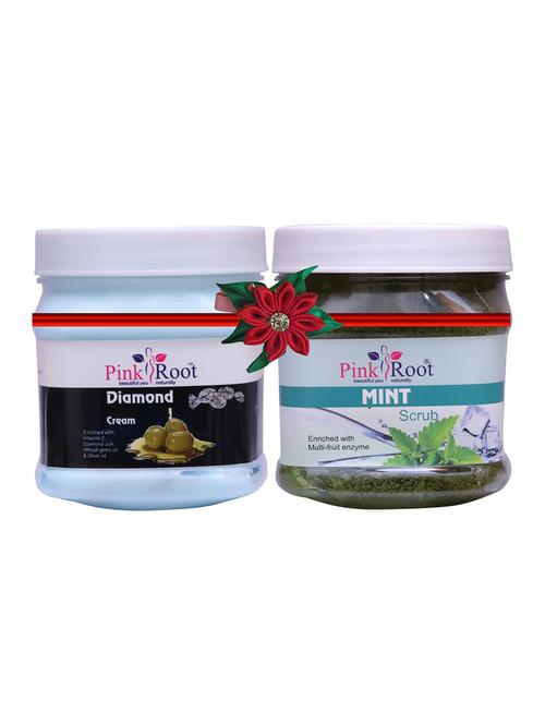 pink root diamond cream 500gm with green lemon scrub 500gm - 17447083 - Very Small Image - 1