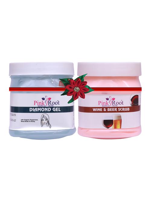 pink root diamond gel 500gm with strawberry scrub 500gm - 17447100 - Very Small Image - 1