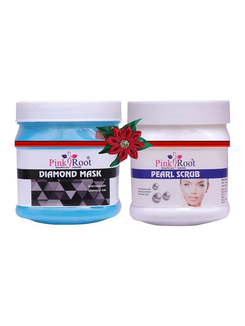 pink root diamond mask 500gm with orange scrub 500gm - 17447108 - Very Small Image - 1