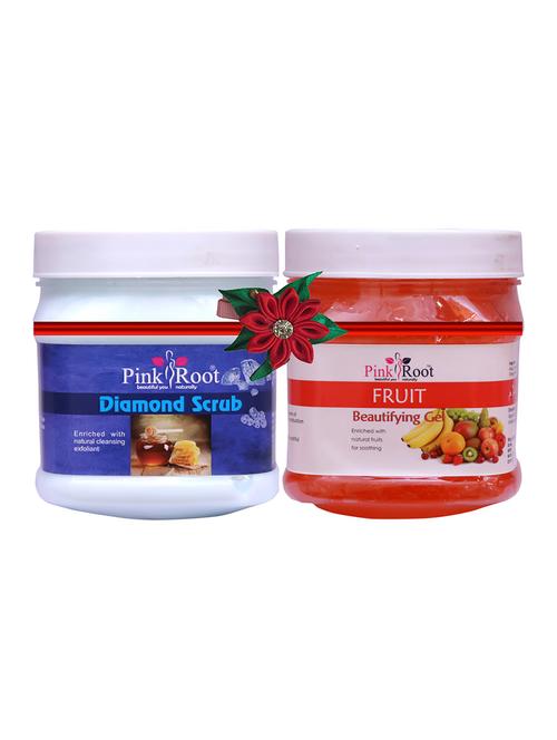 pink root diamond scrub 500gm with fruit cream 500gm - 17447118 - Very Small Image - 1