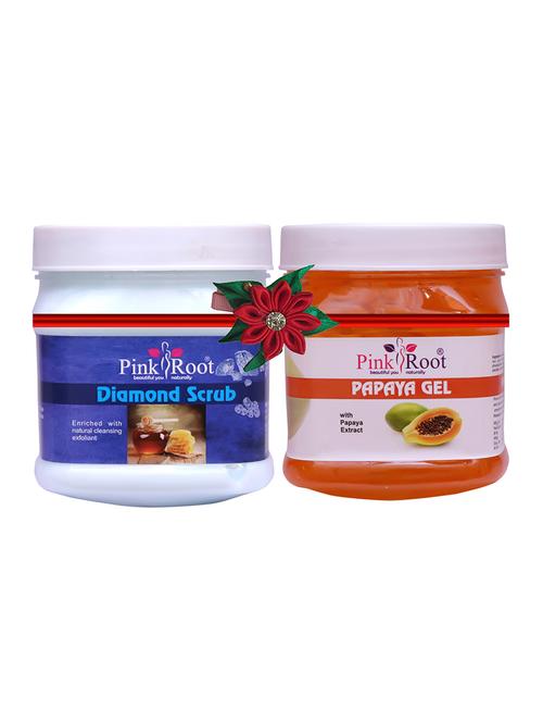 pink root diamond scrub 500gm with papaya cream 500gm - 17447131 - Very Small Image - 1