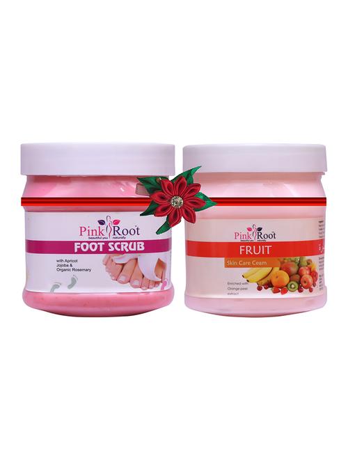 pink root foot scrub 500gm with foot spa cream 500gm - 17447147 - Very Small Image - 1