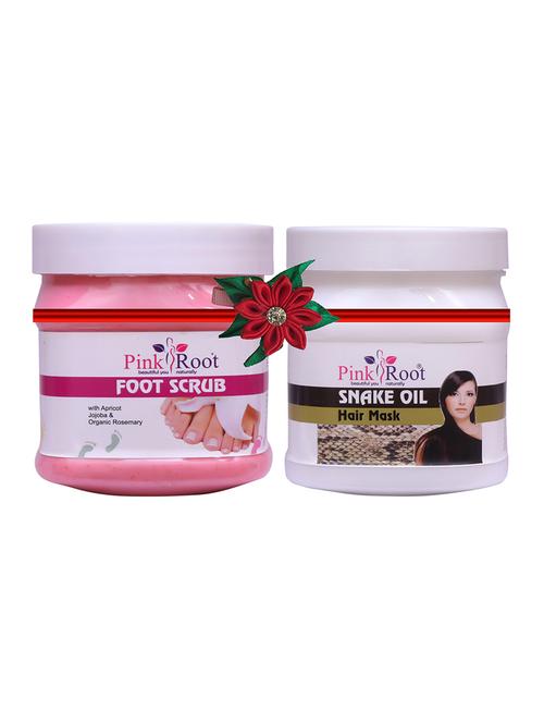 pink root foot scrub 500gm with sandal turmeric mask 500gm - 17447169 - Very Small Image - 1