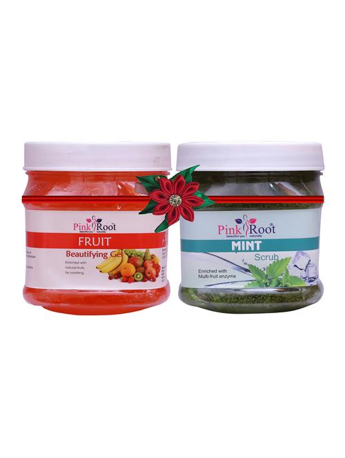pink root fruit gel 500gm with green lemon scrub 500gm - 17447196 - Very Small Image - 1