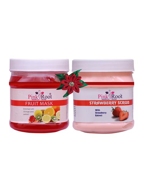pink root fruit mask 500gm with saffron scrub 500gm - 17447210 - Very Small Image - 1