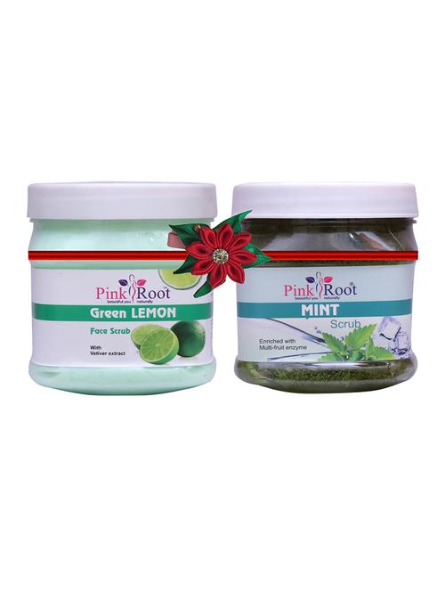 pink root green lemon scrub 500gm with honey almond cold cream 500gm - 17447248 - Very Small Image - 1