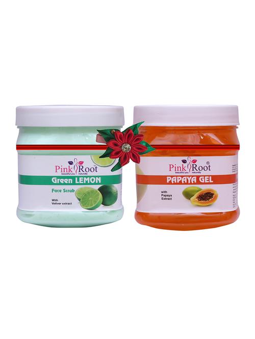 pink root green lemon scrub 500gm with papaya cream 500gm - 17447253 - Very Small Image - 1
