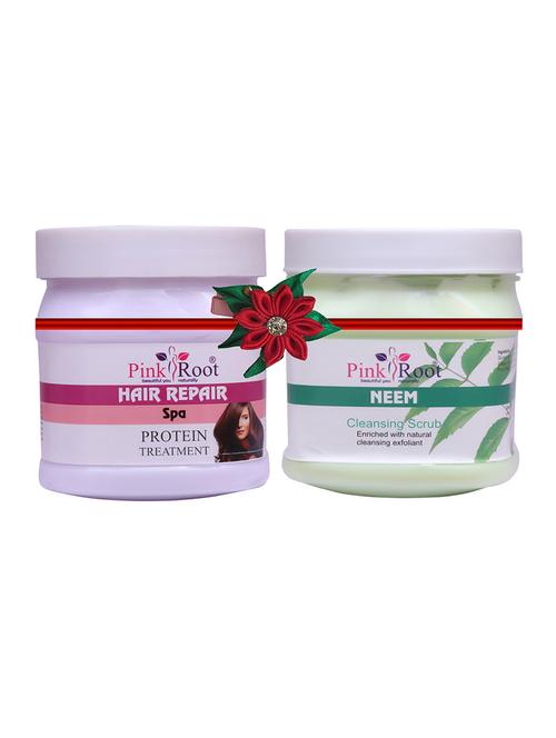 pink root hair repair spa cream 500gm with mint scrub 500gm - 17447269 - Very Small Image - 1