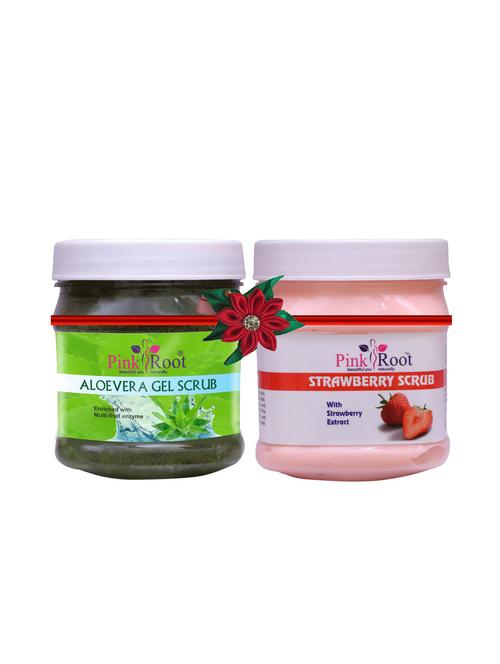 pink root aloe vera gel scrub 500gm with snake oil hair mask 500gm - 17447317 - Very Small Image - 1