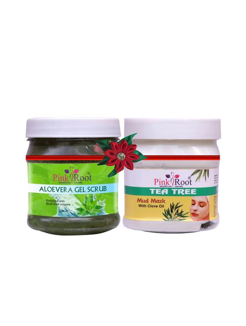 pink root aloe vera gel scrub 500gm with strawberry scrub 500gm - 17447319 - Very Small Image - 1