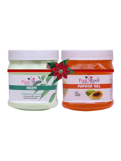 pink root neem scrub 500gm with papaya cream 500gm - 17447331 - Very Small Image - 1