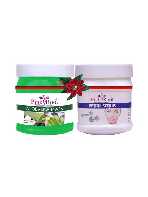 pink root aloe vera mask 500gm with orange scrub 500gm - 17447356 - Very Small Image - 1