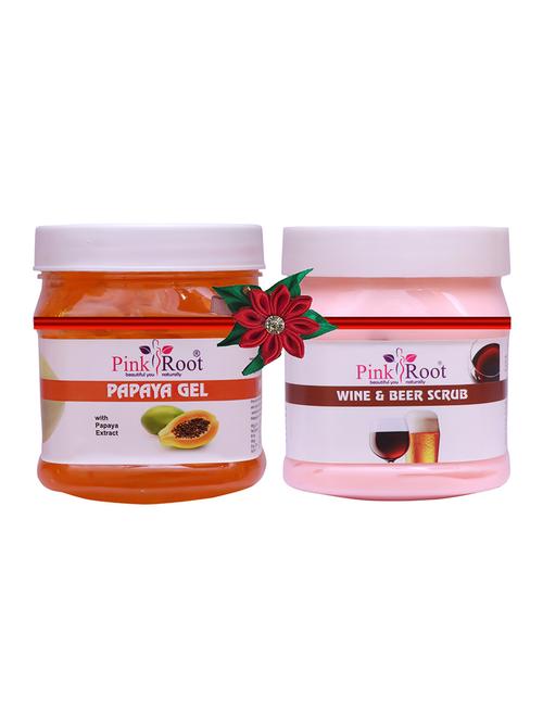 pink root papaya gel 500gm with strawberry scrub 500gm - 17447414 - Very Small Image - 1