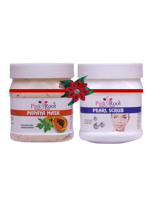 pink root papaya gel 500gm with wine & beer scrub 500gm - 17447416 - Very Small Image - 1