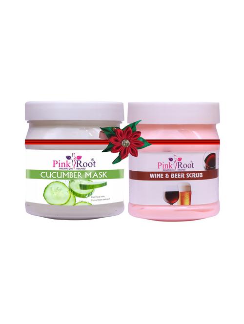 pink root cucumber mask 500gm with strawberry scrub 500gm - 17447468 - Very Small Image - 1