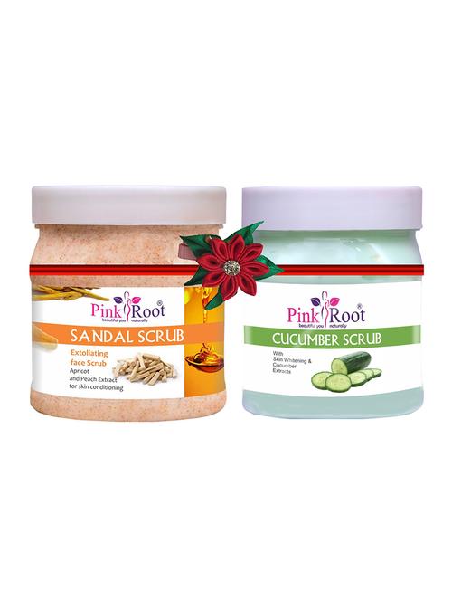 pink root sandal scrub 500gm with cucumber mask 500gm - 17447530 - Very Small Image - 1