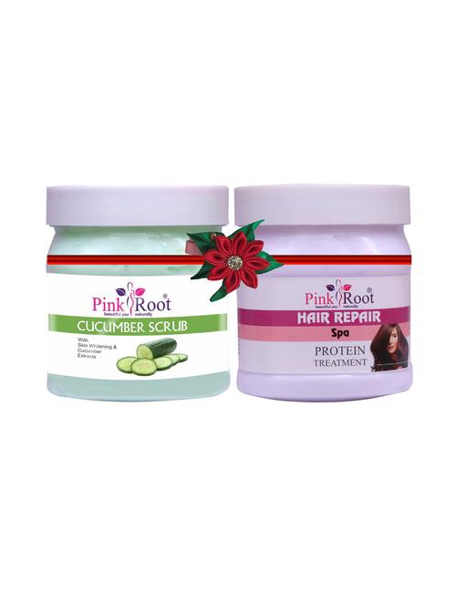 pink root cucumber scrub 500gm with green lemon scrub 500gm - 17447531 - Very Small Image - 1