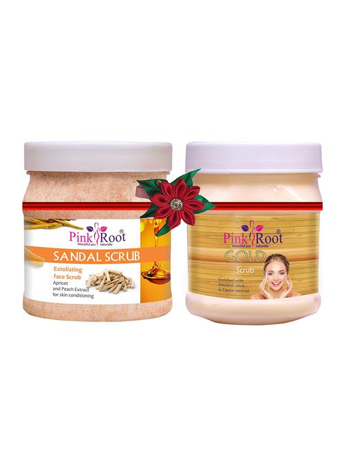 pink root sandal scrub 500gm with gold mask 500gm - 17447539 - Very Small Image - 1